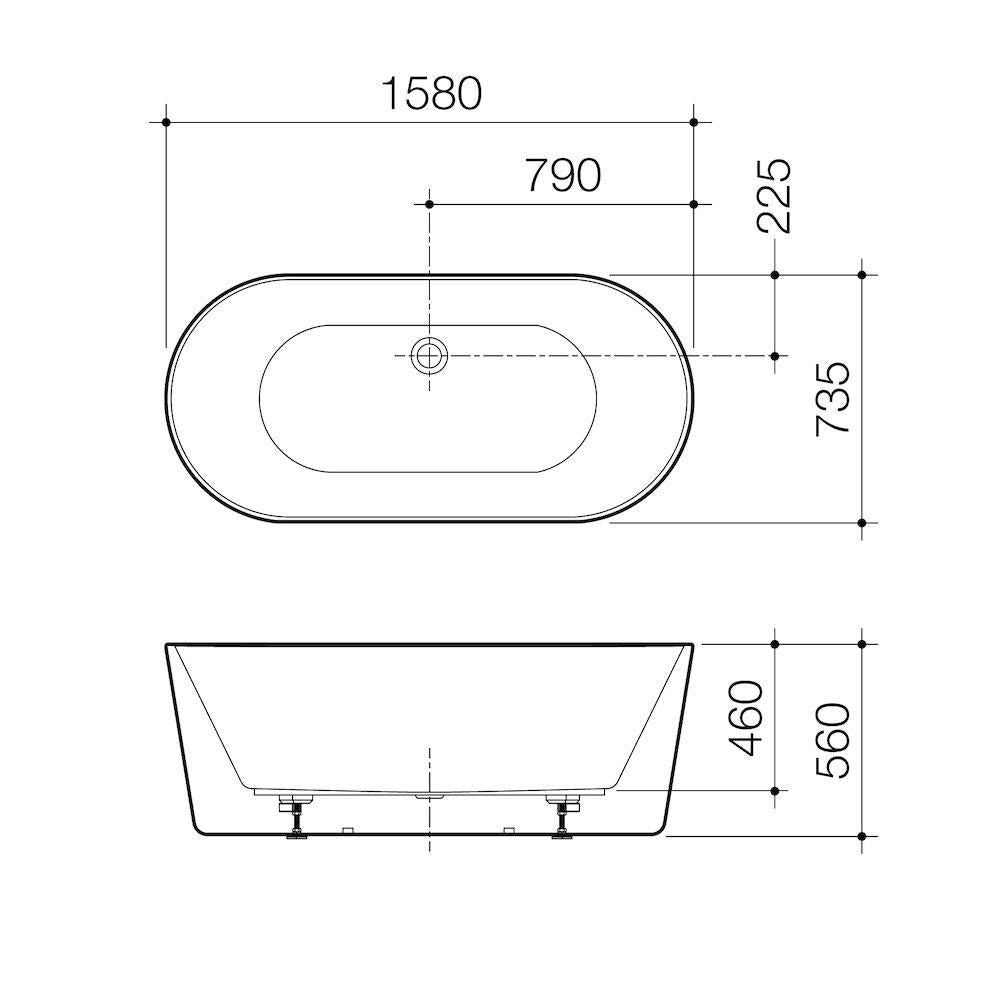 Caroma Aura 1600 Freestanding Bath