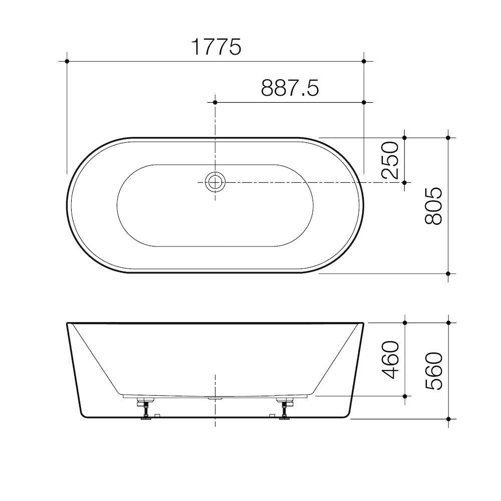 Caroma Aura 1800 Freestanding Bath