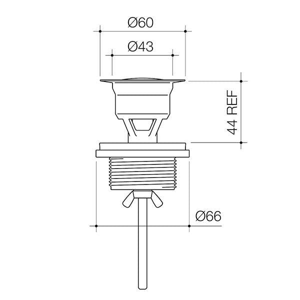 Caroma Basin Pop-Up Plug and Waste Black