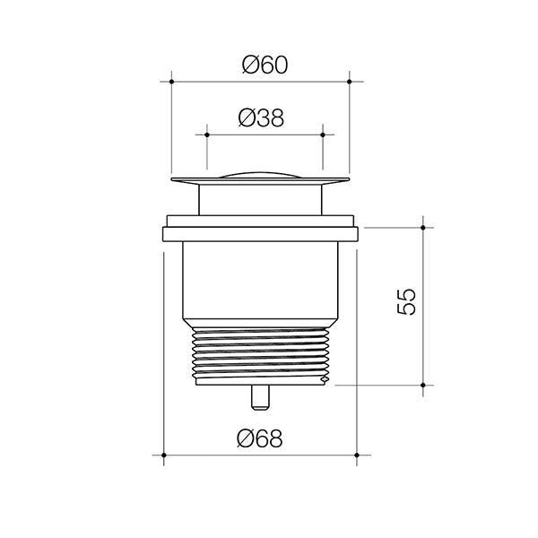 Caroma Bath Pop-Up Plug & Waste Brushed Nickel