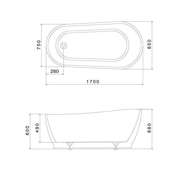 Caroma Blanc Freestanding Bath 1700mm