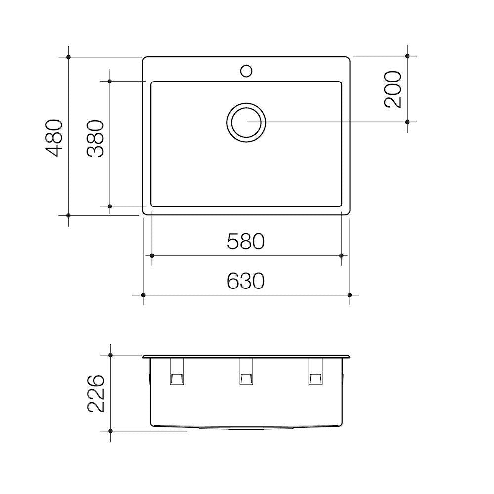 Caroma Compass 45 Litre Flushline Tub