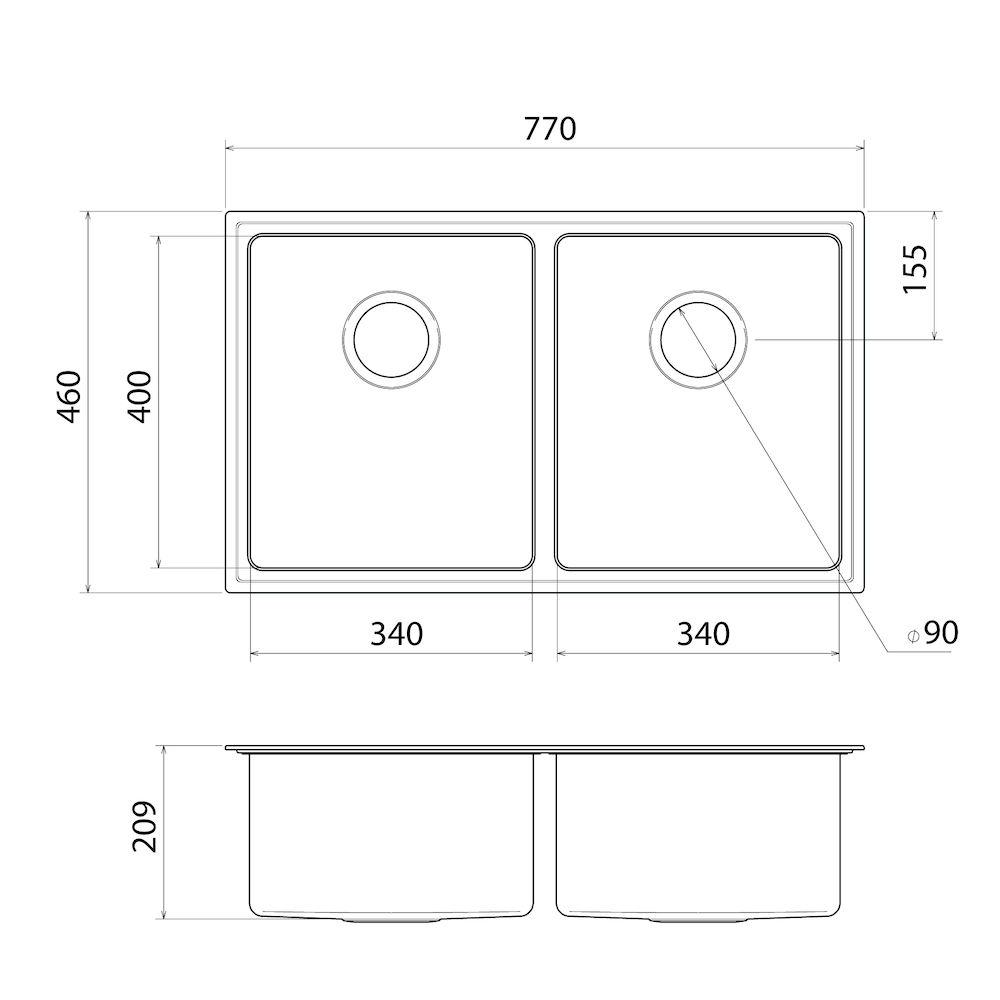 Caroma Compass Double Bowl Sink