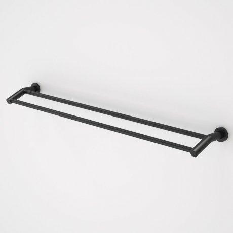 Caroma Cosmo Metal Double Towel Rail Black Matte 930mm