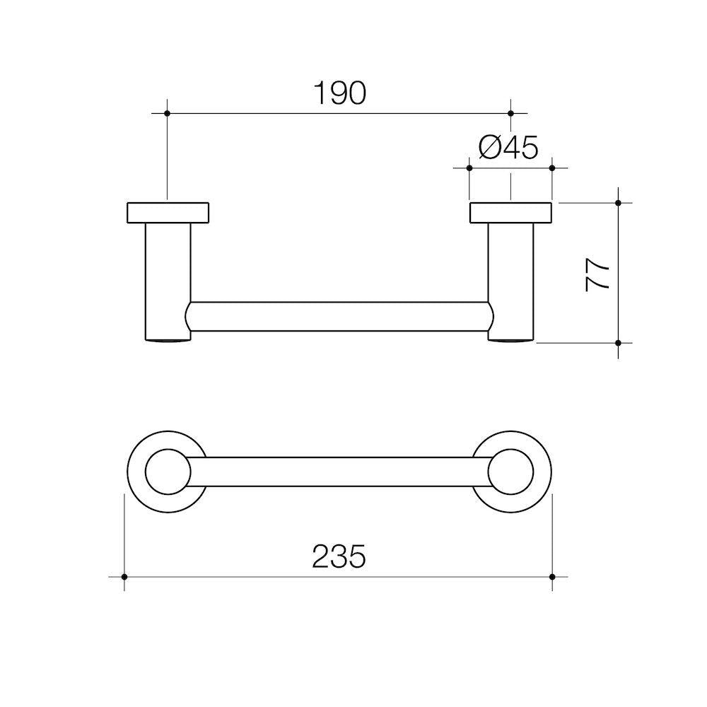 Caroma Cosmo Metal Hand Towel Rail 200mm