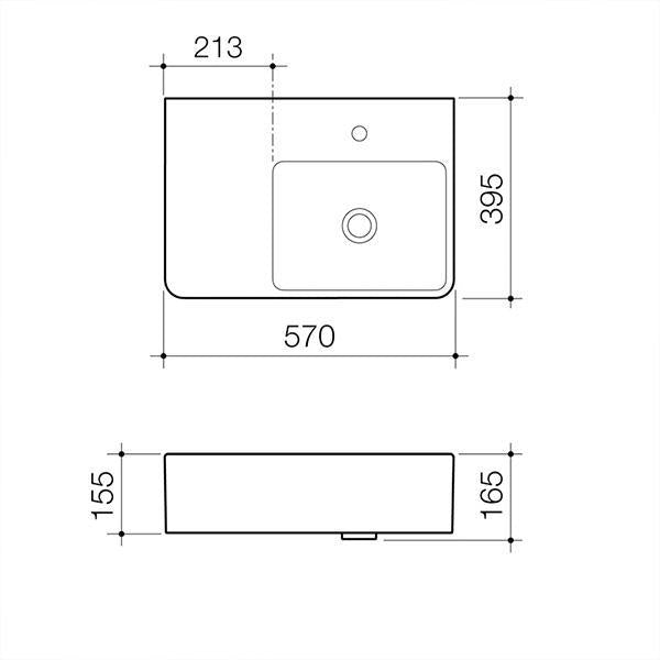 Caroma Cube Extension Wall Basin