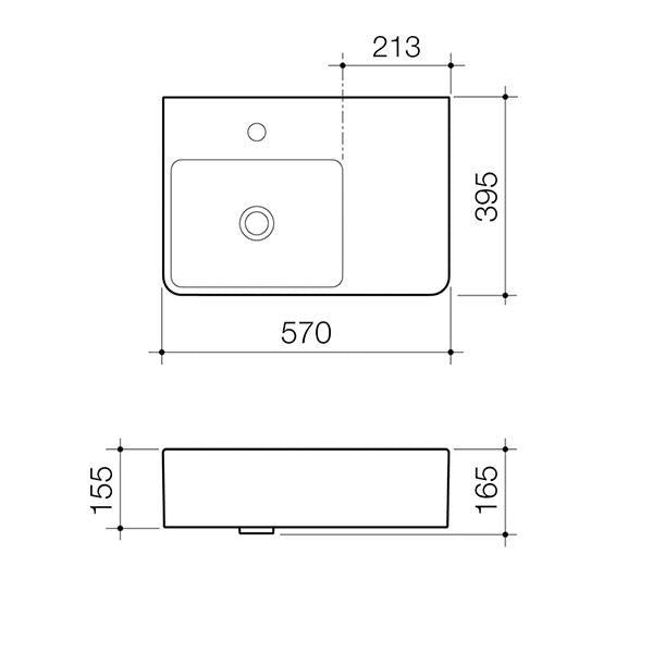 Caroma Cube Extension Wall Basin