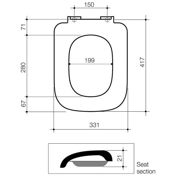 Caroma Cube Soft Close Toilet Seat White