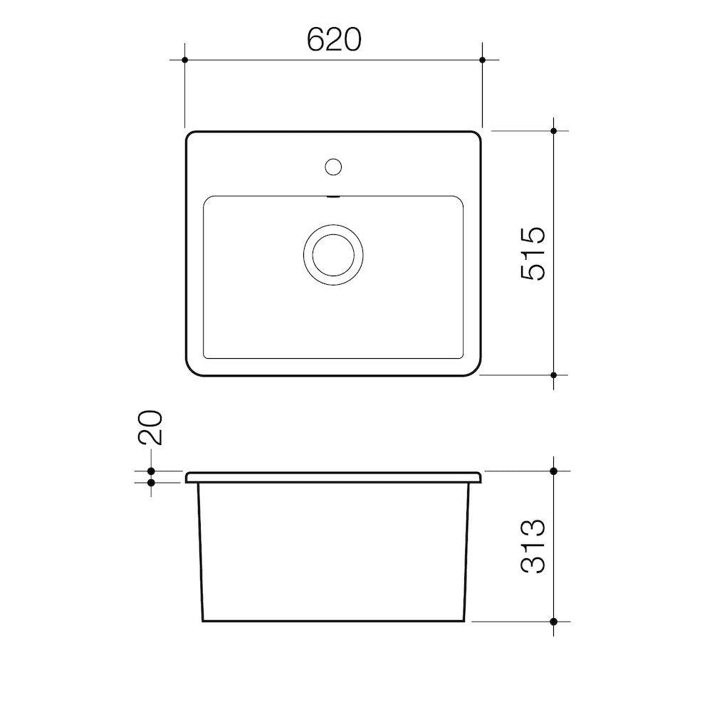 Caroma Cubus Laundry Vanity Basin