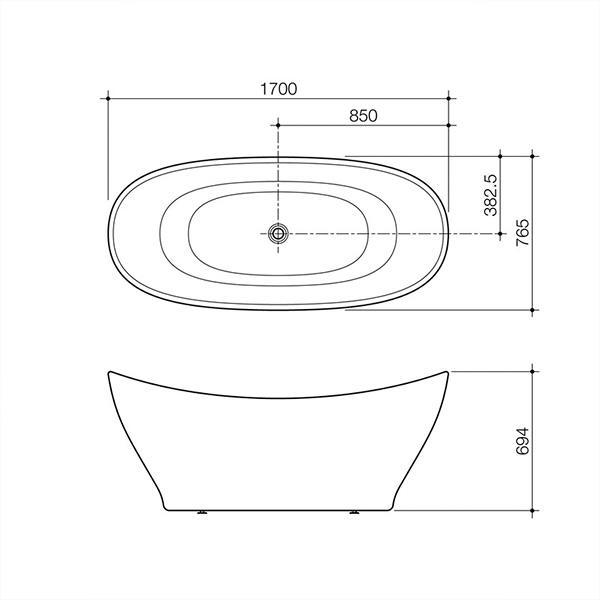 Caroma Cupid Freestanding Bath 1700mm