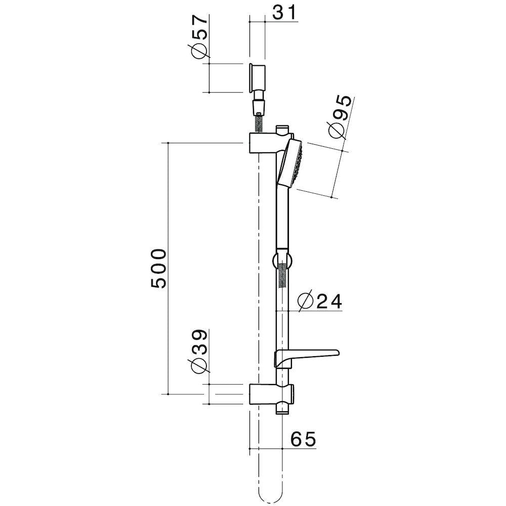 Caroma Essence Single Function Rail Shower