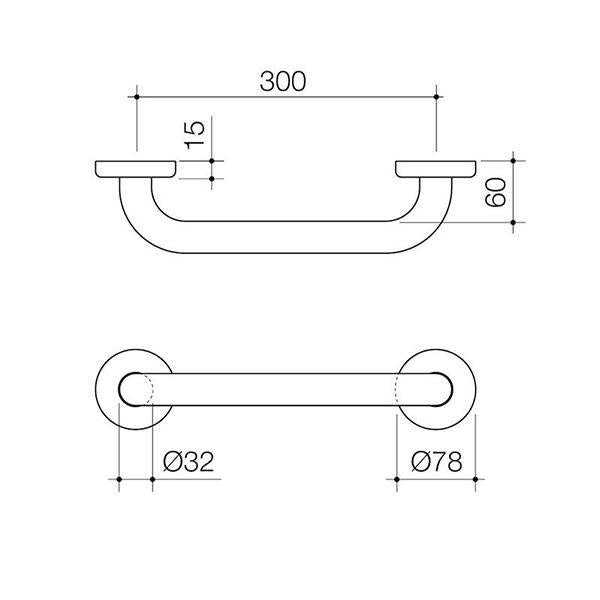 Caroma Home Collection Straight Grab Rail 300mm - Chrome