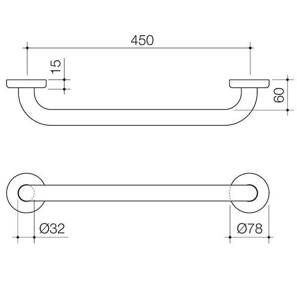 Caroma Home Collection Straight Grab Rail 450mm - White