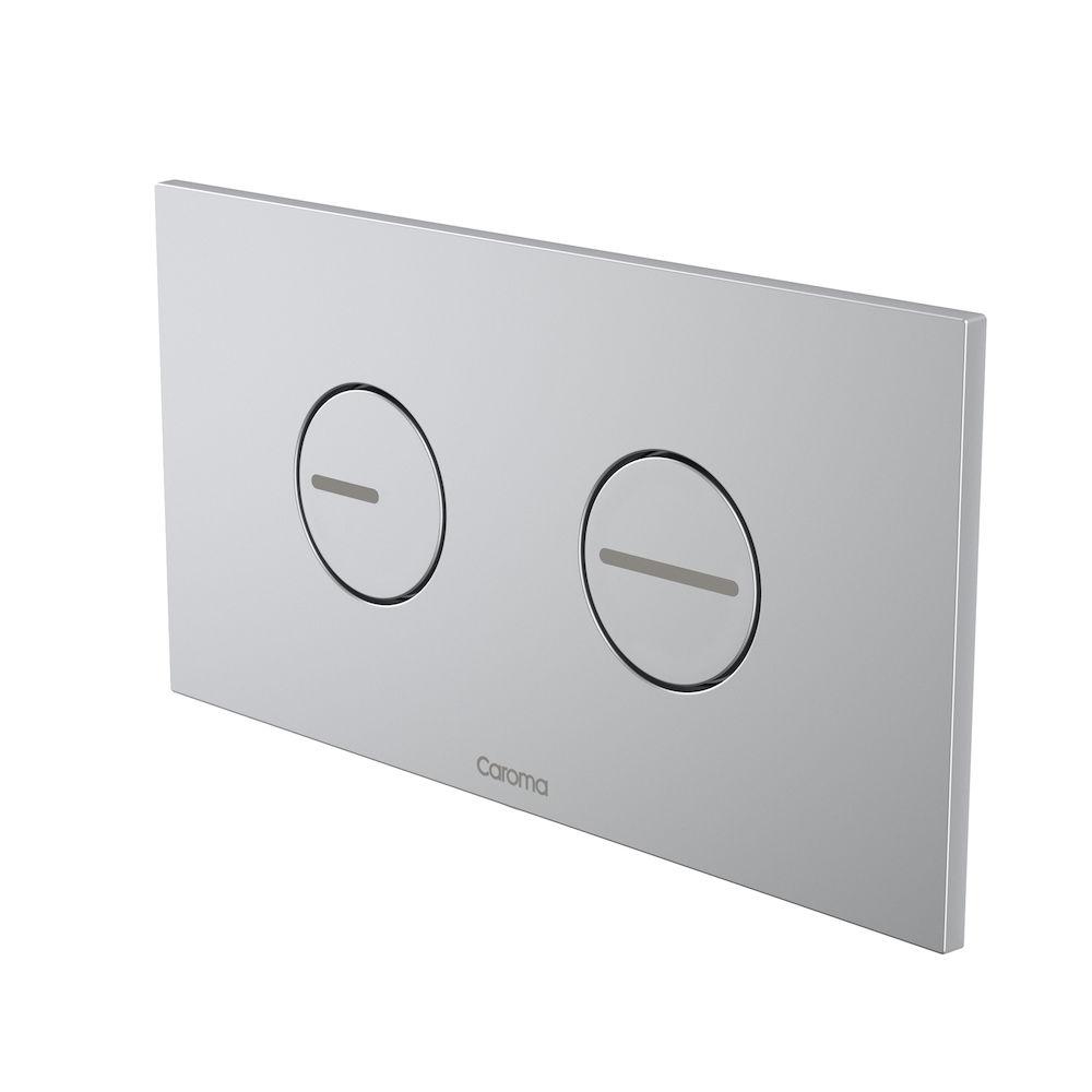 Caroma Invisi Series II Round Dual Flush Plate & Buttons Satin (Plastic)