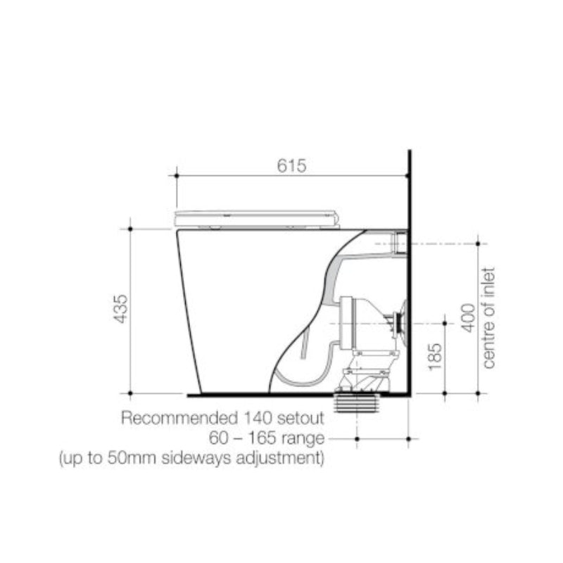 Caroma Liano Easy Height Cleanflush Toilet Pan