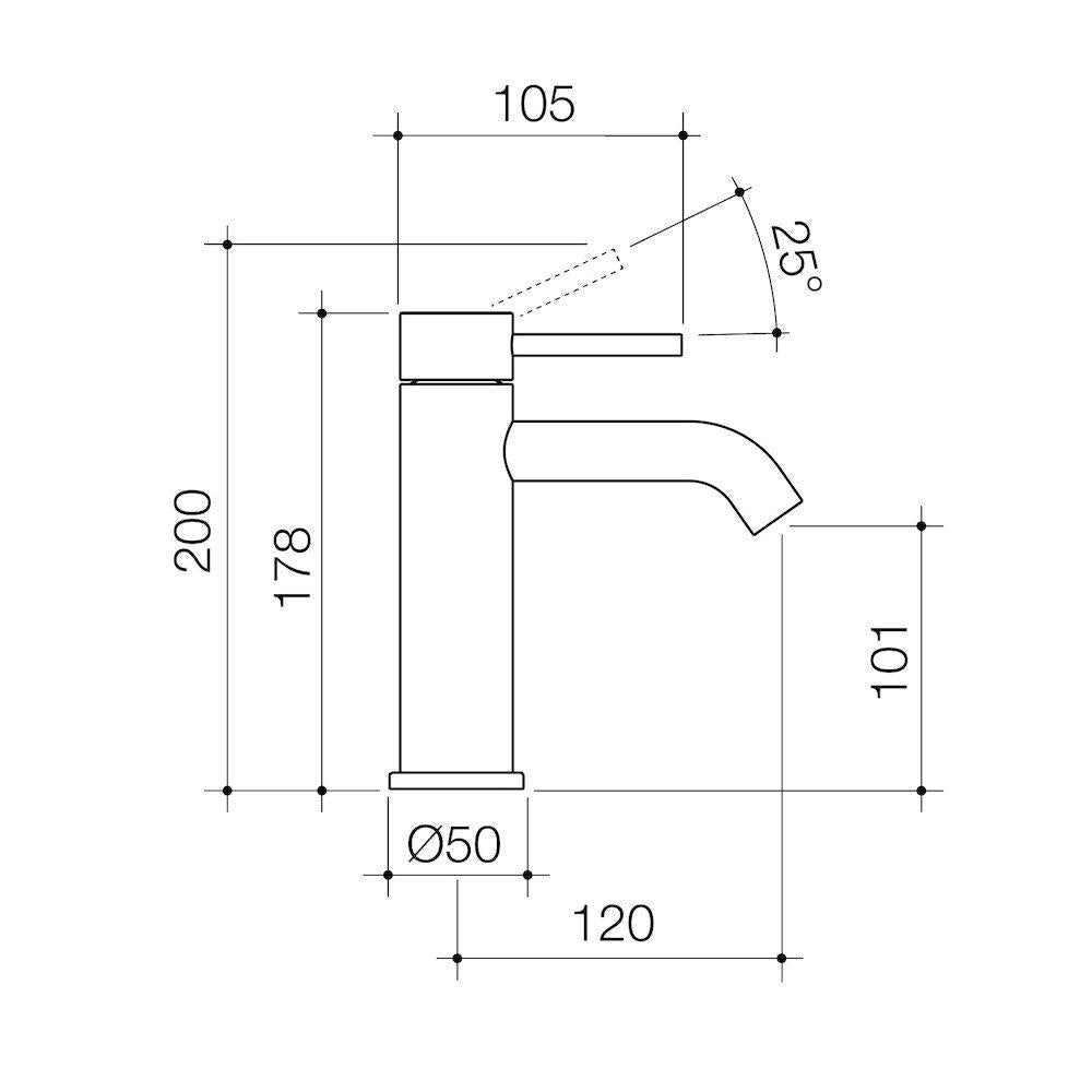 Caroma Liano II Basin Mixer Brushed Brass