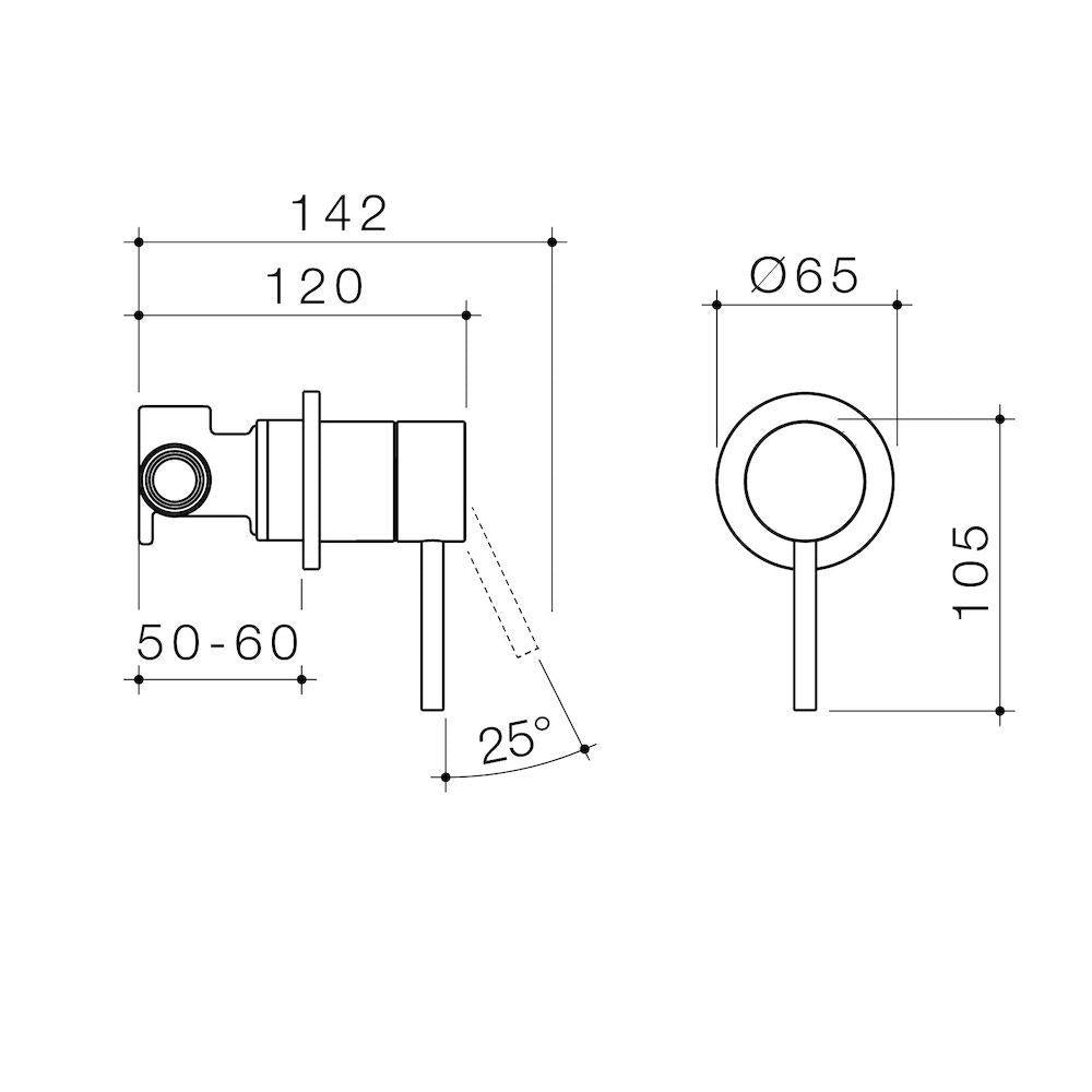 Caroma Liano II Bath/Shower Mixer Brushed Nickel