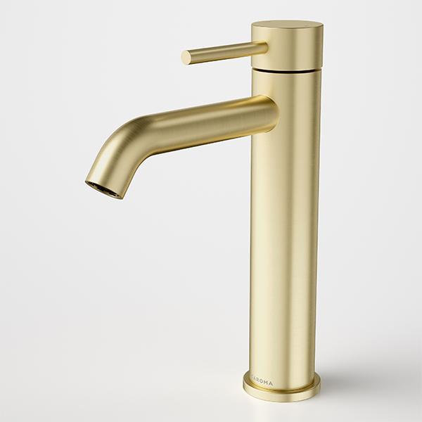 Caroma Liano II Mid Tower Basin Mixer Brushed Brass