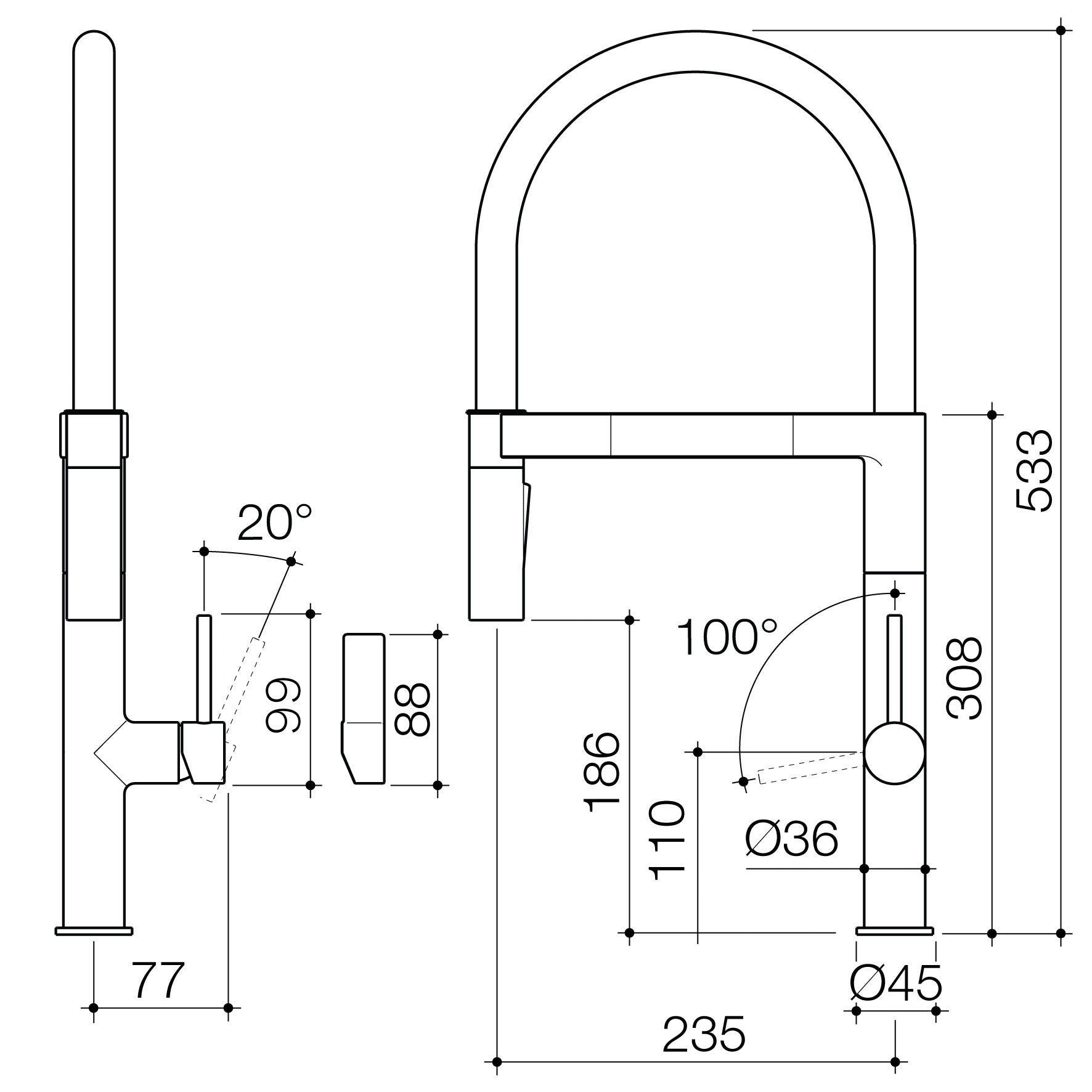 Caroma Liano II Pull Down Sink Mixer - Brushed Nickel