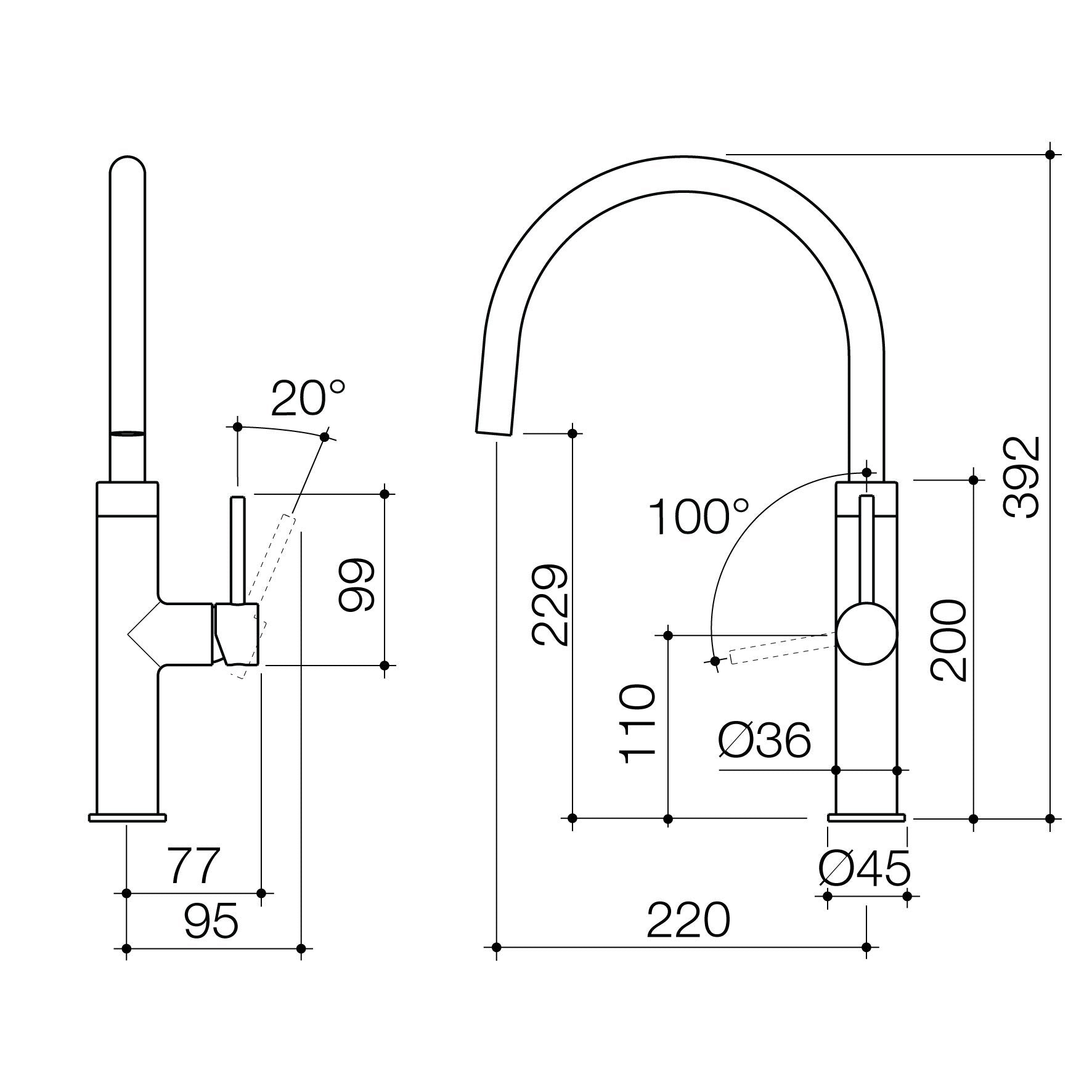 Caroma Liano II Sink Mixer - Black Matte