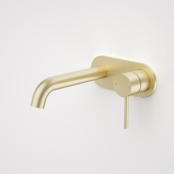 Caroma Liano II Wall Basin/Bath Mixer Plate Set Brushed Brass