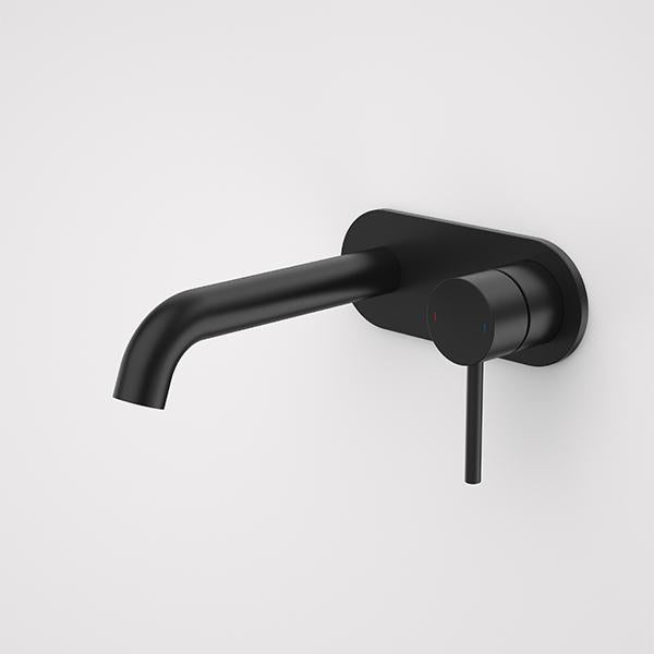 Caroma Liano II Wall Basin/Bath Mixer Plate Set Matte Black