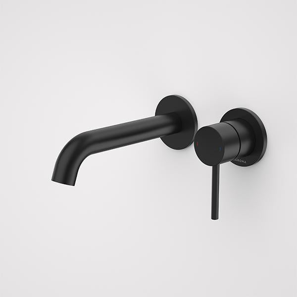 Caroma Liano II Wall Basin/Bath Mixer Set Matte Black