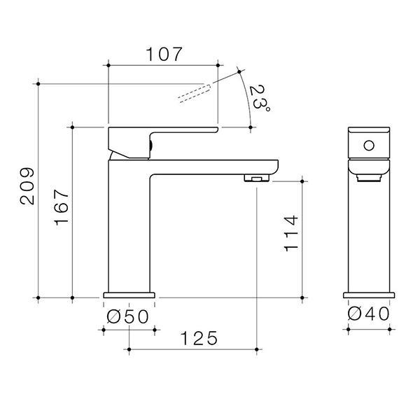 Caroma Luna Basin Mixer Brushed Nickel