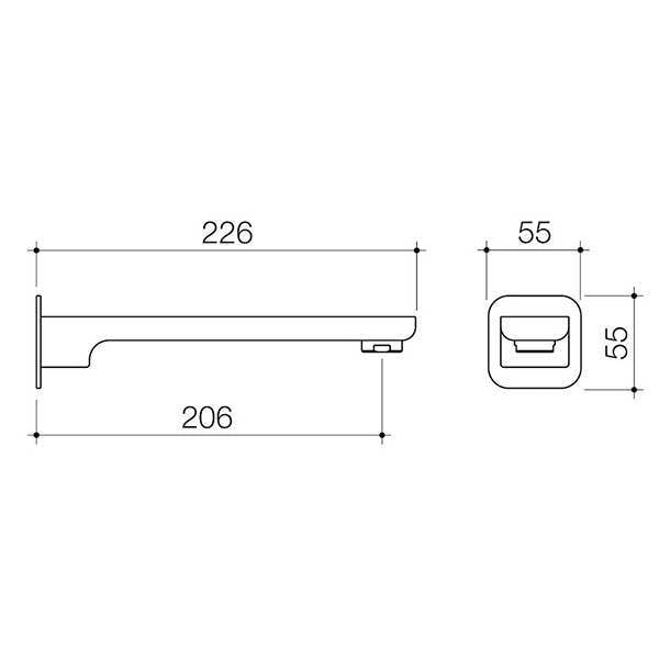 Caroma Luna Basin/Bath Outlet Brushed Nickel