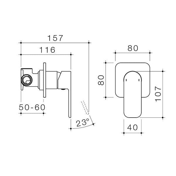 Caroma Luna Bath/Shower Mixer Black