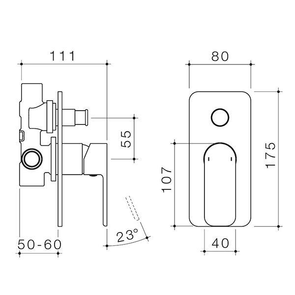 Caroma Luna Bath/Shower Mixer with Diverter Brushed Nickel