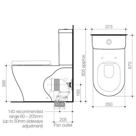 Caroma Luna Cleanflush Wall Faced Toilet Suite