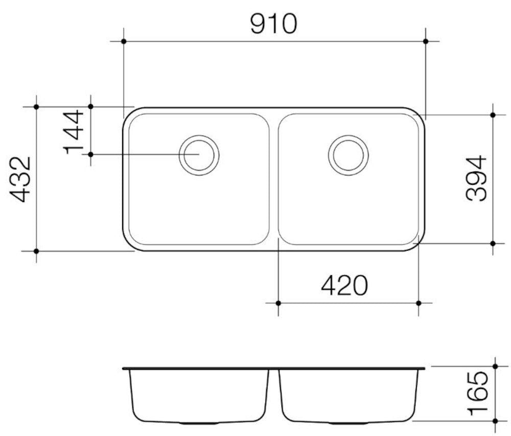 Caroma Luna Double Bowl Sink