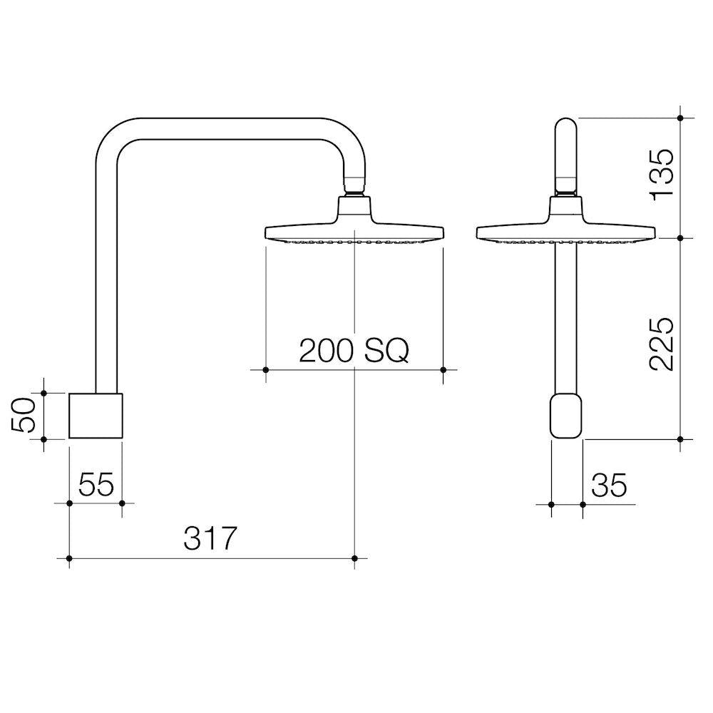 Caroma Luna Fixed Overhead Shower Chrome