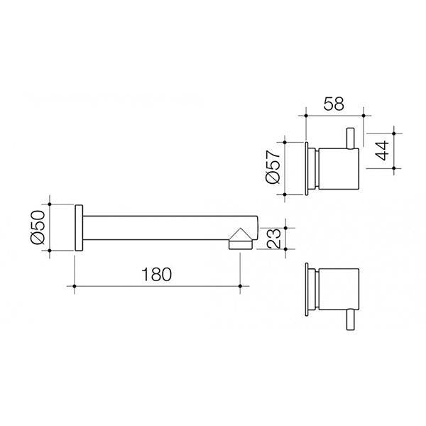 Caroma Luna Lever Laundry Tap Set Black