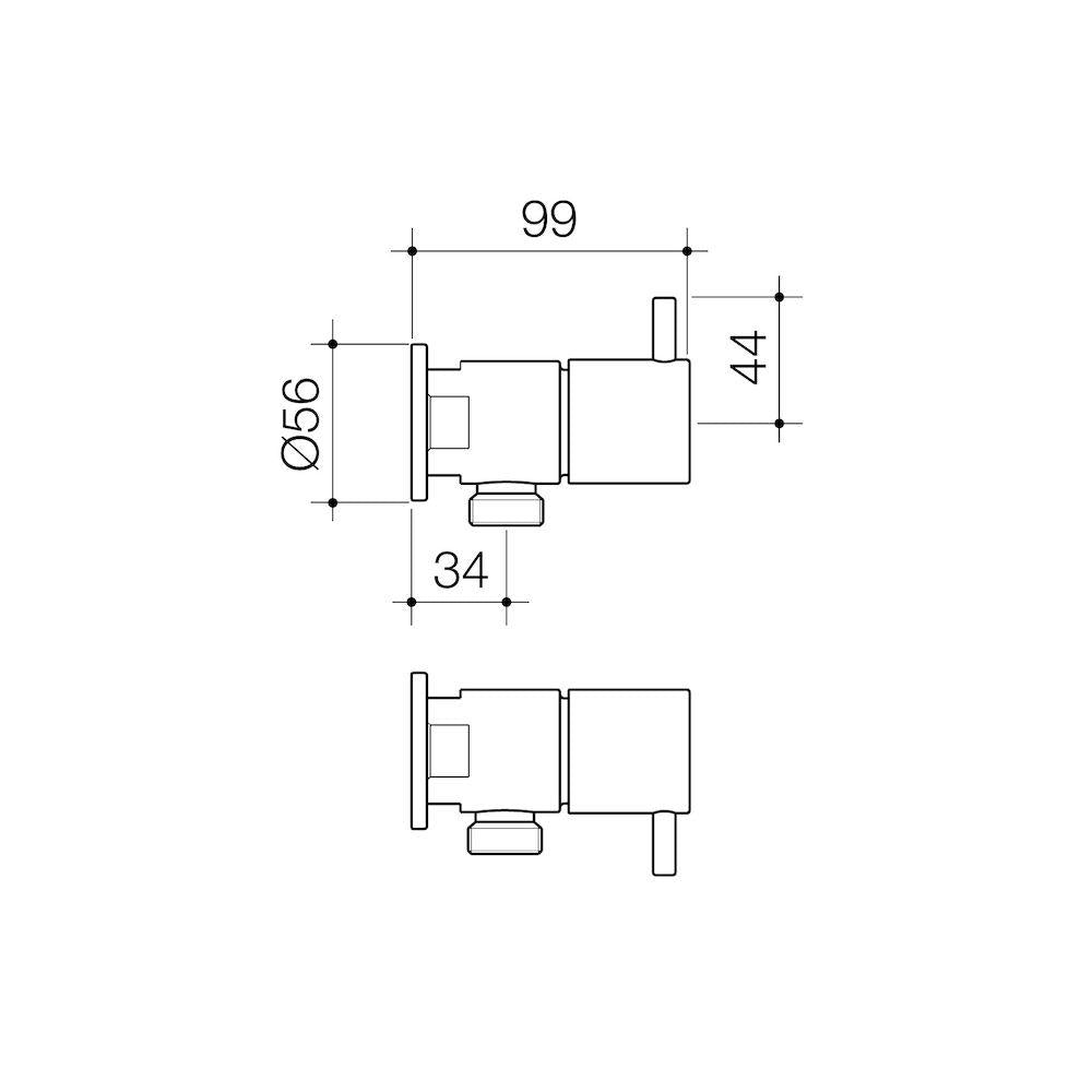 Caroma Luna Lever Washing Machine Tap Set Black Matte