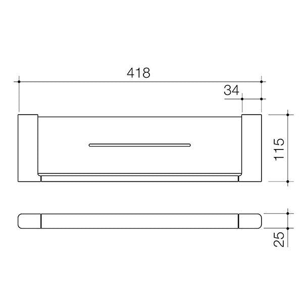 Caroma Luna Metal Shelf Brushed Nickel