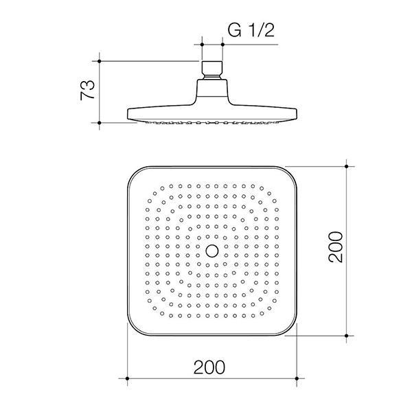 Caroma Luna Overhead Shower Head Brushed Nickel