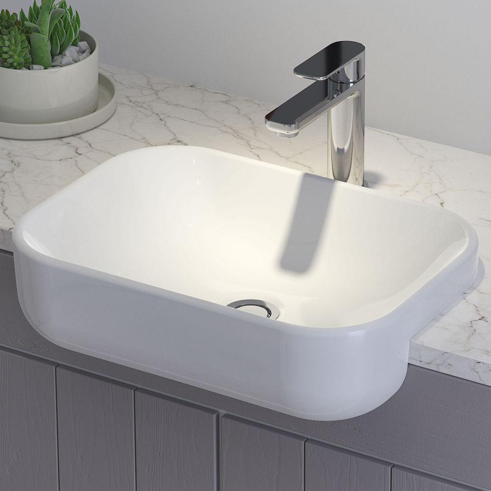 Caroma Luna Semi Recessed Basin (Without Tap Landing)