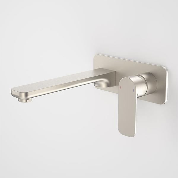 Caroma Luna Wall Basin/Bath Mixer Brushed Nickel