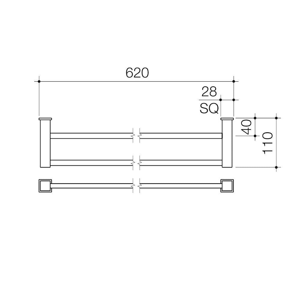 Caroma Quatro Double Towel Rail 620