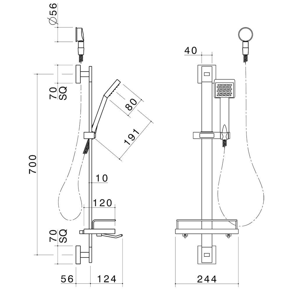 Caroma Quatro Rail Shower