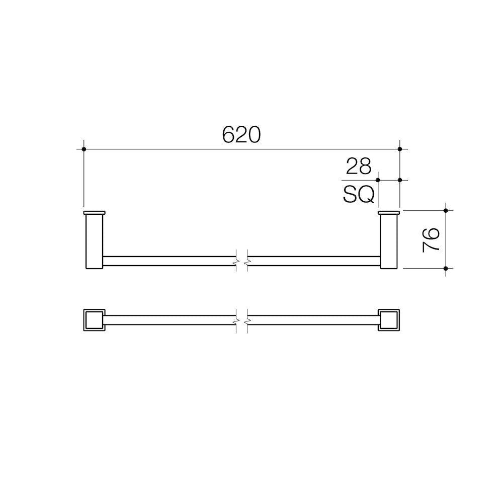 Caroma Quatro Single Towel Rail 620mm