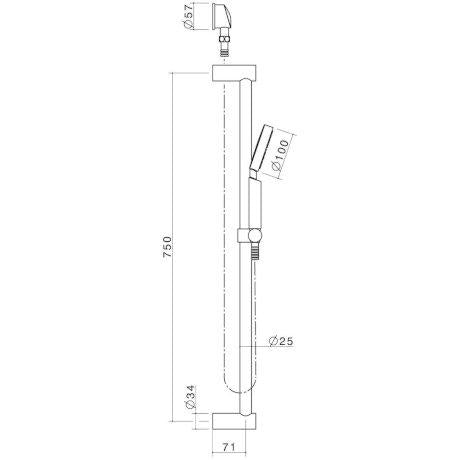 Caroma Titan Stainless Steel Rail Shower