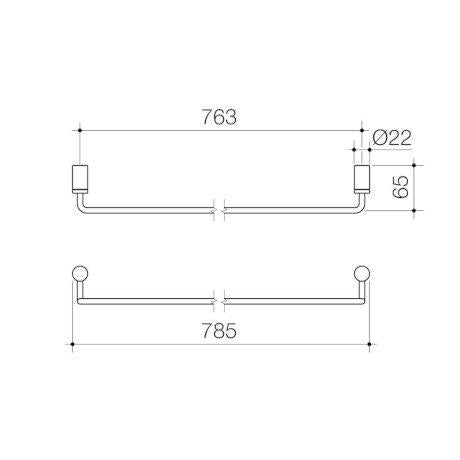 Caroma Titan Stainless Steel Single Towel Rail 760mm