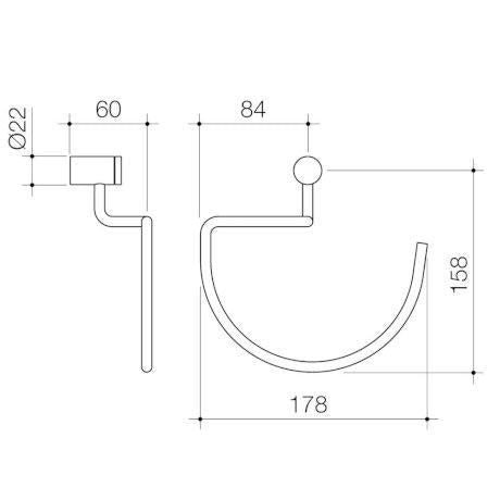 Caroma Titan Stainless Steel Towel Ring