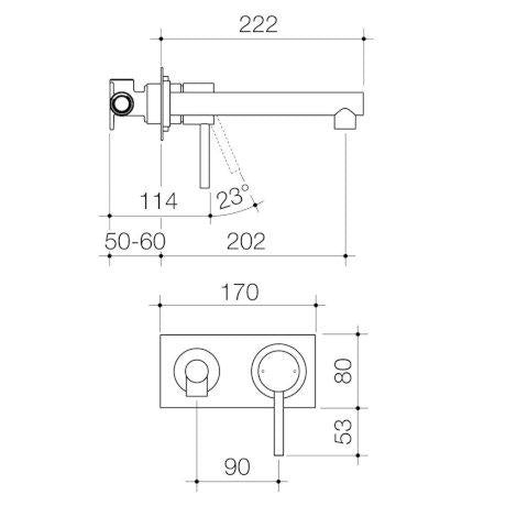 Caroma Titan Stainless Steel Wall Basin Mixer