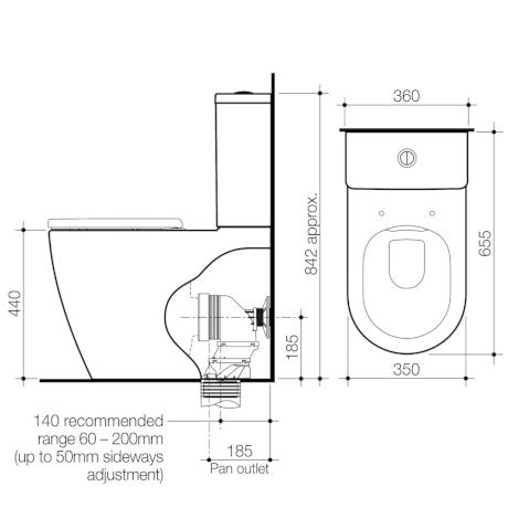 Caroma Urbane Cleanflush Wall Faced Toilet Suite