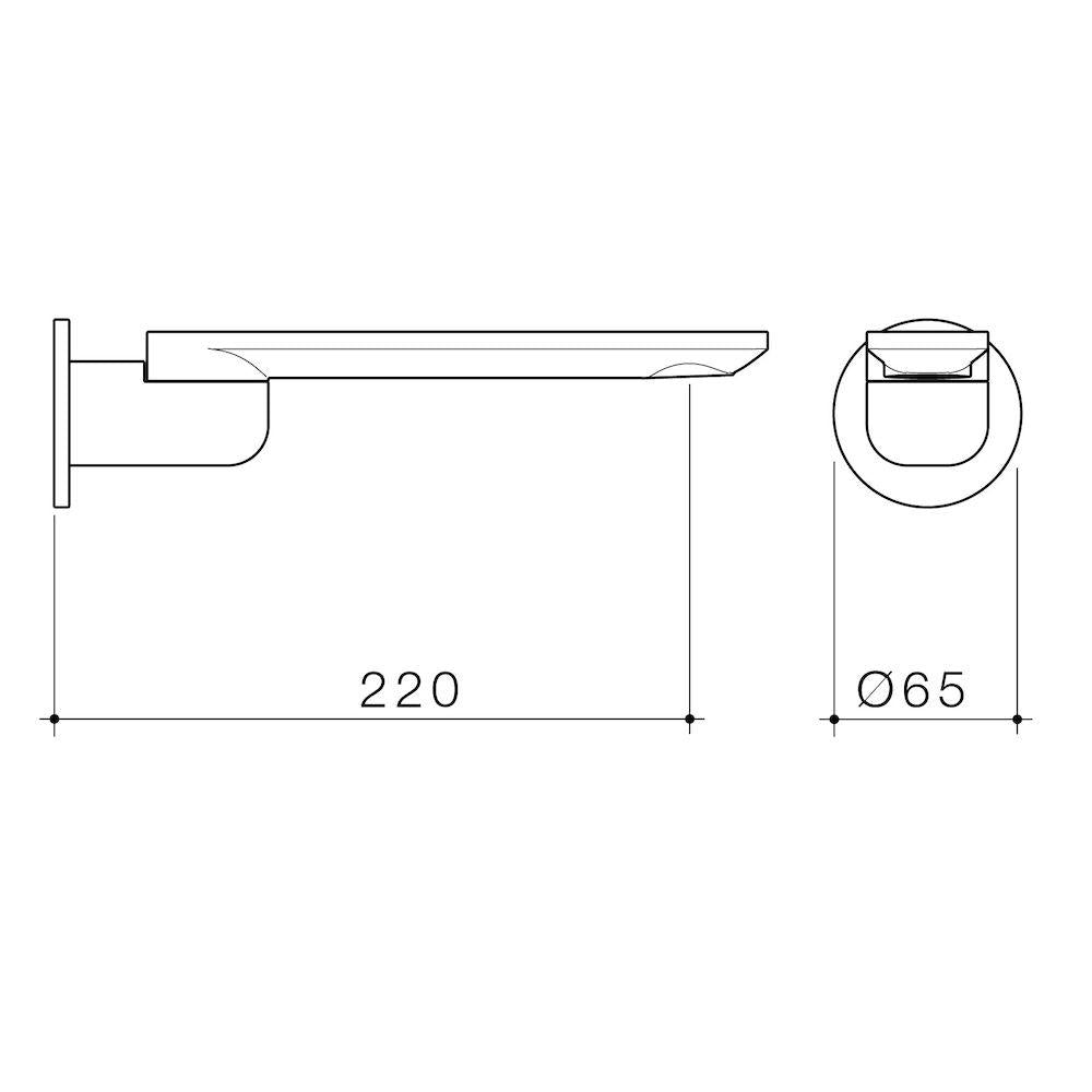 Caroma Urbane II 220mm Bath Swivel Outlet Round Plate - Brushed Brass