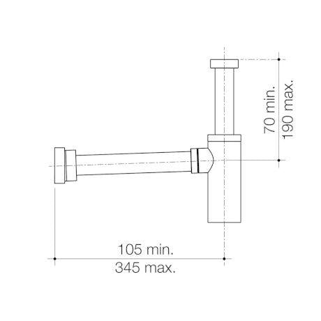 Caroma Urbane II 40mm Bottle Trap Brushed Brass